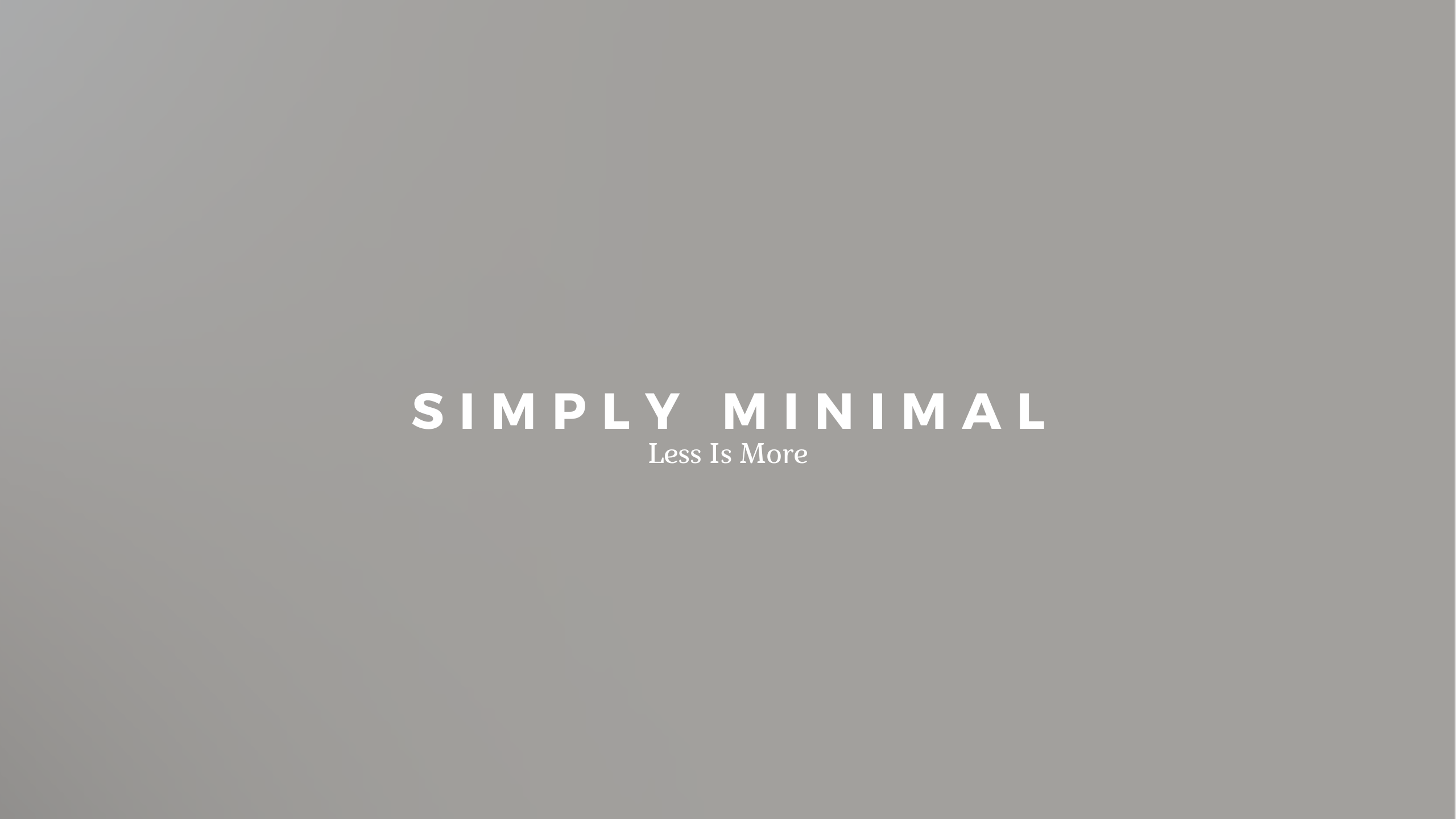 Simply Minimal